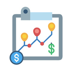 Poster - Financial growth chart clipboard for business concept illustration