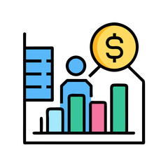 Poster - Financial graph with dollar sign, growth and investment