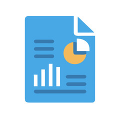 Poster - Financial Report Icon: Document with Charts and Graphs