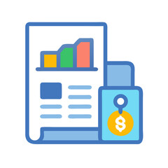 Poster - Financial Report and Secure Investment Flat Vector Icon