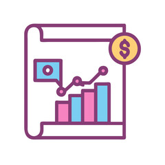 Poster - Financial growth chart with dollar sign icon symbol