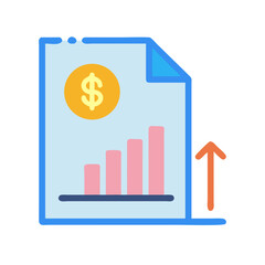 Poster - Financial Report with Dollar Sign and Upward Trend