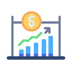 Poster - Finance graph with increasing trend and dollar symbol