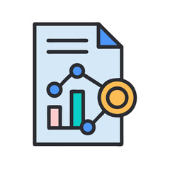 Poster - Analytics report icon with bar chart and connections