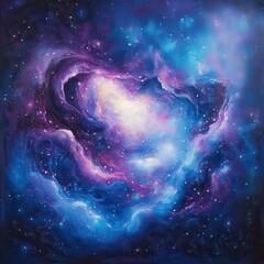 Wall Mural - cosmic nebula swirls in vibrant hues of space.