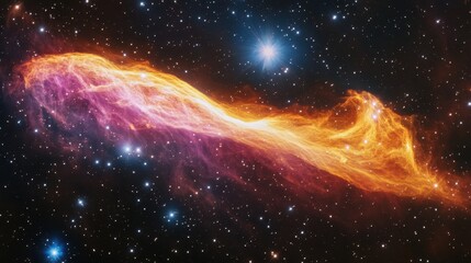 Wall Mural - cosmic nebulae, vibrant hues in deep space.