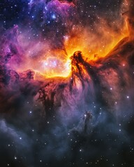 Wall Mural - Stunning cosmic nebula display of vibrant colors.