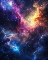 Wall Mural - A vibrant display of cosmic nebulae and stellar formations.