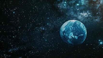 Wall Mural - earth at night from outer space. vast expanse of universe, stars and celestial bodies.