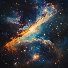 Wall Mural - Stunning nebula display of cosmic dust and starlight.