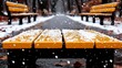 © Arif - Snow covered benches in a winter park