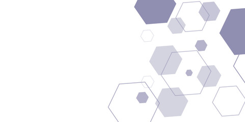 Poster - abstract technology background with hexagons. modern geometric hexagon shape poster, wallpaper, land