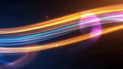 Poster - colorful light trails create dynamic background with blend of blue, orange, and purple hues, evoking