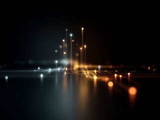 Poster - Abstract light trails representing digital connections and communication