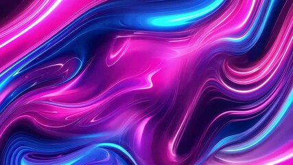 Poster - Vibrant Abstract Background Dynamic Flowing Waves of Pink, Blue, and Purple Colors Evoking Movement and Energy in Smooth Gradients