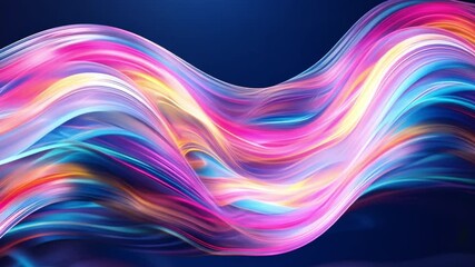 Poster - colorful abstract waves create vibrant and dynamic visual experience, showcasing blend of pink, blue