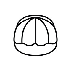 Wall Mural - Tangerine Slices Outline Icon with Rounded Edges and Bold Line on White