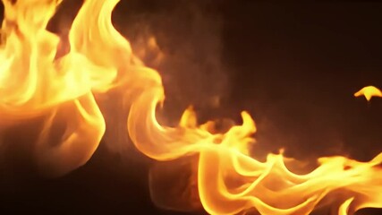 Poster - Captivating Abstract Background of Flames Mesmerizing Display of Orange and Yellow Hues Evoking Warmth, Energy, and Dance of Burning Fire.
