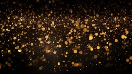 Golden bokeh on black background, celebration, party