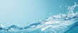 © wanna - dynamic wave of clear blue water splashes against light blue background, capturing fluid motion and refreshing essence of water