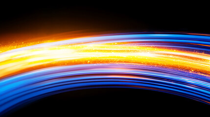Poster - Dynamic light trails abstract art digital background colorful waves creative design visual concept