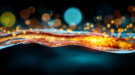 Poster - Dynamic water flow captured abstract scene digital art bokeh effects macro photography fluid motion