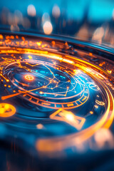 Poster - Exploring cosmic patterns digital universe abstract art futuristic atmosphere close-up view visual concept