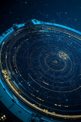 Poster - Exploring cosmic phenomena space station digital art futuristic aerial view astronomy concept