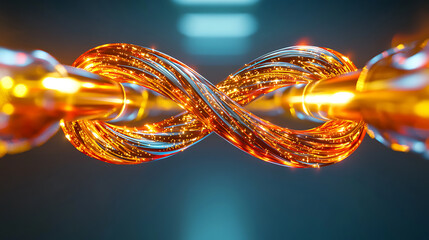 Poster - Dynamic energy flow visualization abstract environment digital art vibrant colors close-up concept of infinity