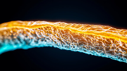 Poster - Dynamic flow of light and energy abstract concept digital artwork dark environment close-up viewpoint