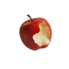 Poster - A partially eaten red apple against a stark black backdrop creating a striking visual