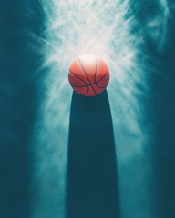Poster - Epic Cinematic Basketball Spotlight Dynamic Sports Performance Visual with Dramatic Luminescent Energy for Next-Gen Athletic Branding and Motivational Content