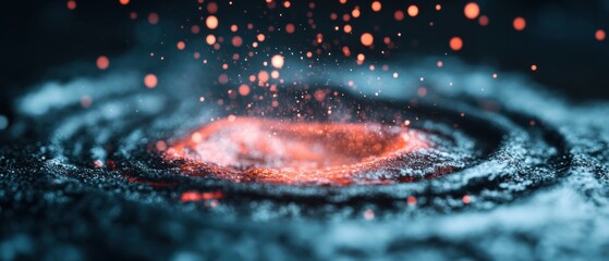 Fototapete - Quantum Data Visualization Immersive Digital Particle Dynamics in Cybersecurity Landscape - Next-Gen AI Simulation Technology for Predictive Analytics