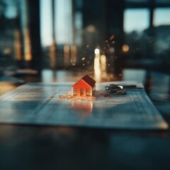 Aufkleber - Digital Dreams and Property Realities Cinematic Mortgage Journey Visualizing Modern Homeownership Through Innovative Financial Storytelling and Micro-Architectural Symbolism