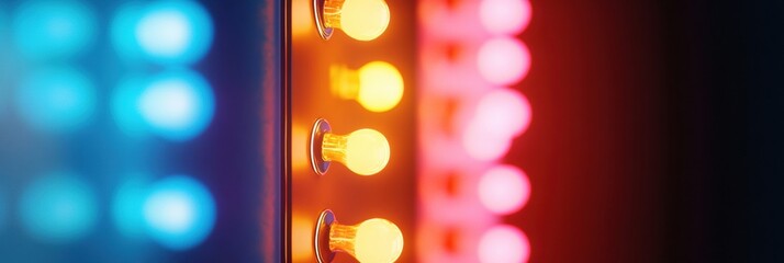Aufkleber - Retro Luminescence Nostalgic Marquee Light Bulbs in Vibrant Digital Design - Cinematic Branding and Creative Visual Communication Aesthetic