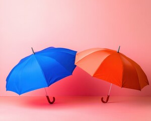 Poster - Climate-Ready Chromatic Umbrellas Minimalist Weather Protection Design for Urban Resilience - Vibrant Functional Accessories Blending Style and Sustainability