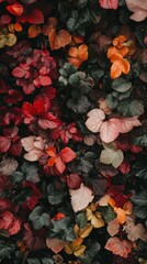 Poster - Autumnal Chromatic Symphony Rich Textural Forest Floor Tapestry in Deep Seasonal Palette - Sustainable Nature Marketing Imagery for Eco-Conscious Brands