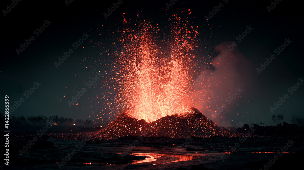 Awe-inspiring volcanic eruption captures nature's raw power as lava ...