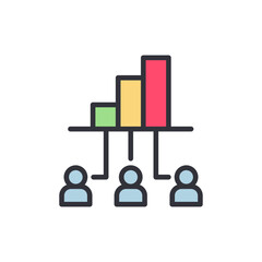 Poster - Business analytics colored icons, minimalist vector illustration ,simple transparent graphic element .Isolated on white background