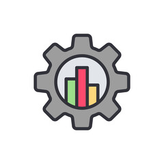 Poster - Business analytics colored icons, minimalist vector illustration ,simple transparent graphic element .Isolated on white background