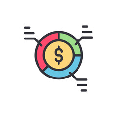 Poster - Business analytics colored icons, minimalist vector illustration ,simple transparent graphic element .Isolated on white background
