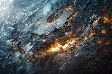 Wall Mural - a space scene with a large crater in the middle. symbolizing the intersection of big data with exam 
