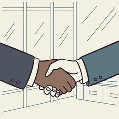 Poster - handshake between two businessmen