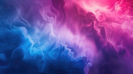 Poster - Abstract pink and blue smoke swirling in a fluid pattern. Background image of swirling wave with gradient puink and blue color flowing and floating in the air with cloud texture. Dreamy color. AIG51.