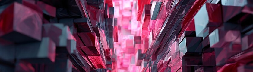 Poster - abstract cyber-futuristic skyline, holographic structures, neon-infused digital environment, high-te