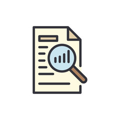 Poster - Business report colored icons, minimalist vector illustration ,simple transparent graphic element .Isolated on white background