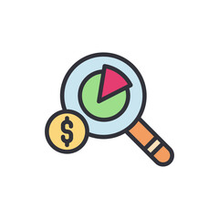 Poster - Business report colored icons, minimalist vector illustration ,simple transparent graphic element .Isolated on white background