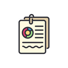 Poster - Business report colored icons, minimalist vector illustration ,simple transparent graphic element .Isolated on white background