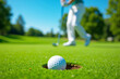 © Narmada - Golf Player Making a Successful Stroke – Links Golf Action Shot and Precision Moment