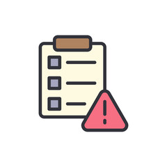 Poster - Business risk colored icons, minimalist vector illustration ,simple transparent graphic element .Isolated on white background